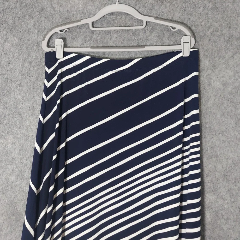 Chicos Size 2 L‎ Skirt Slinky Stretch Flowy Asymmetric Lightweight Comfort Fit